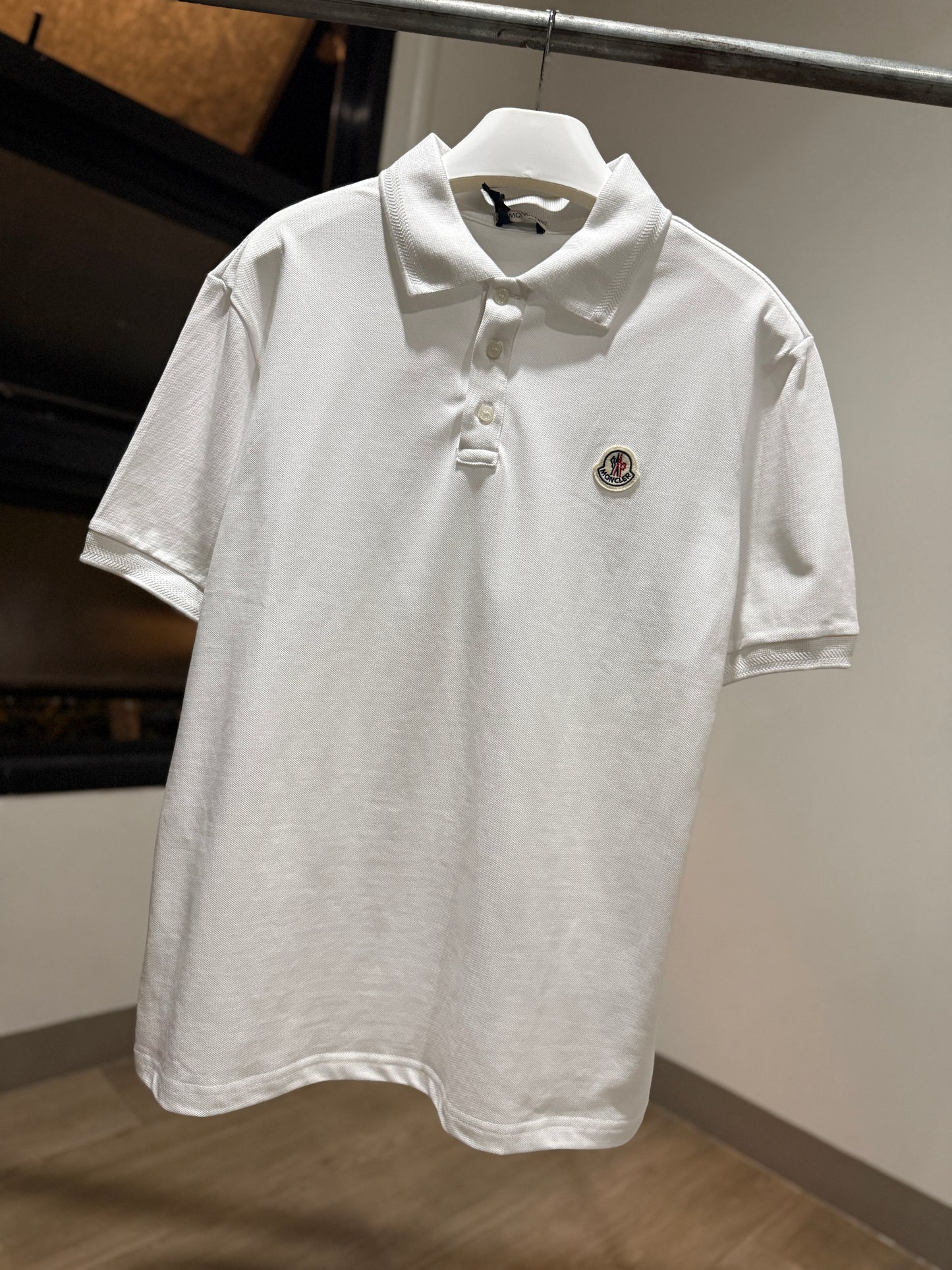 Moncler Cotton Piquet Polo Shirt (White)