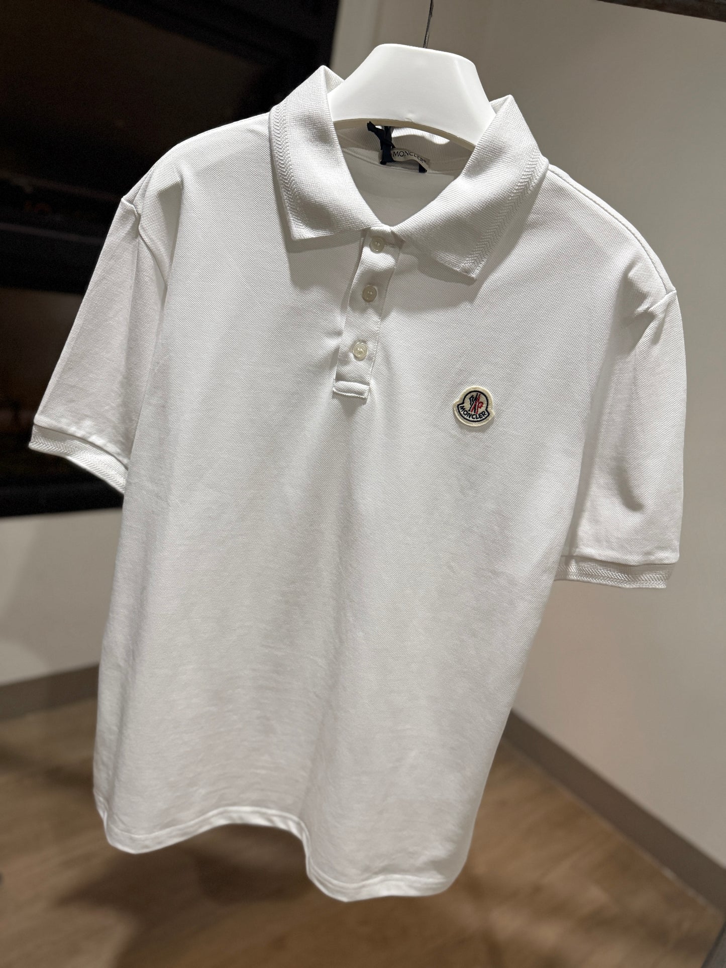 Moncler Cotton Piquet Polo Shirt (White)