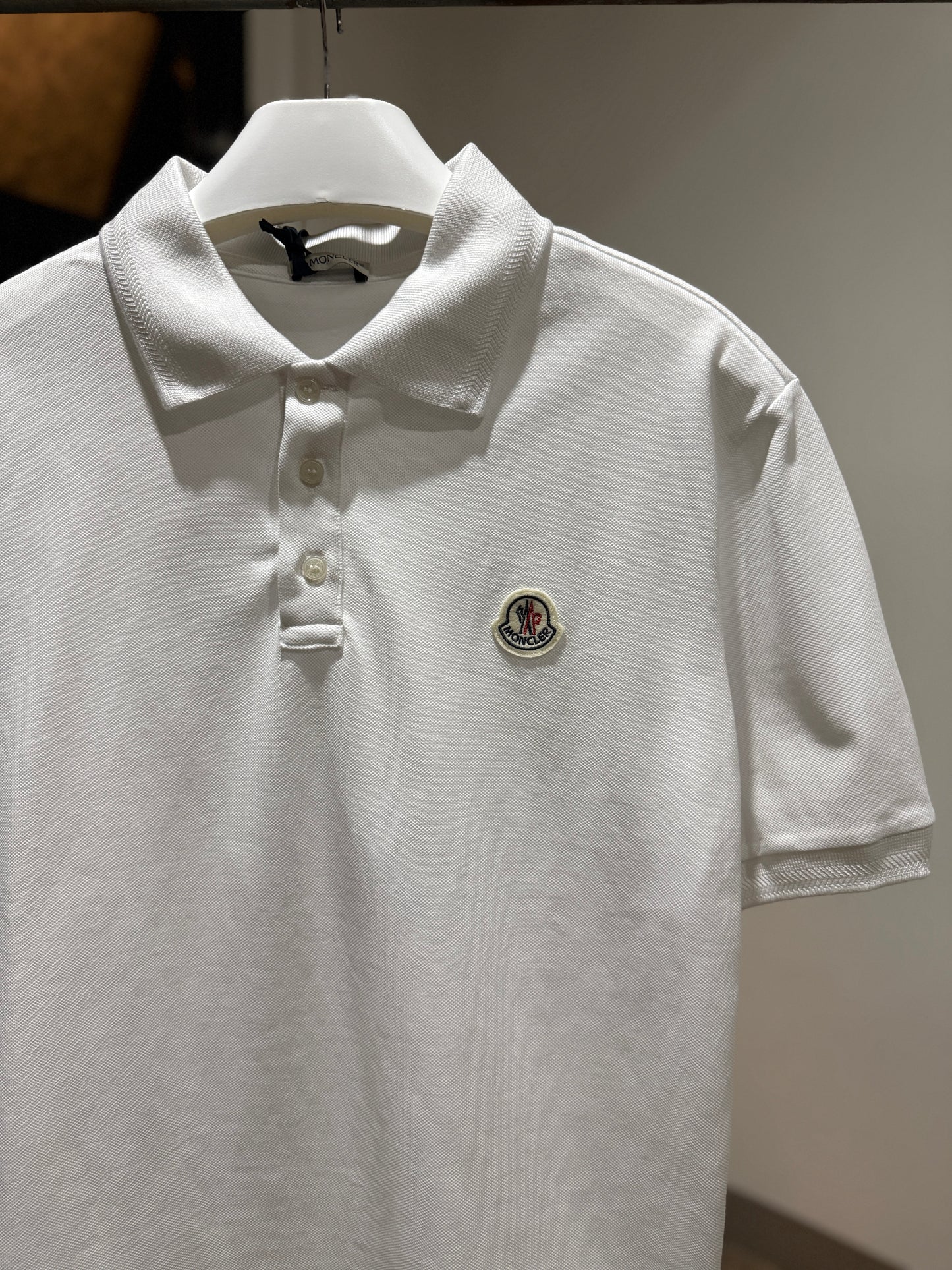 Moncler Cotton Piquet Polo Shirt (White)