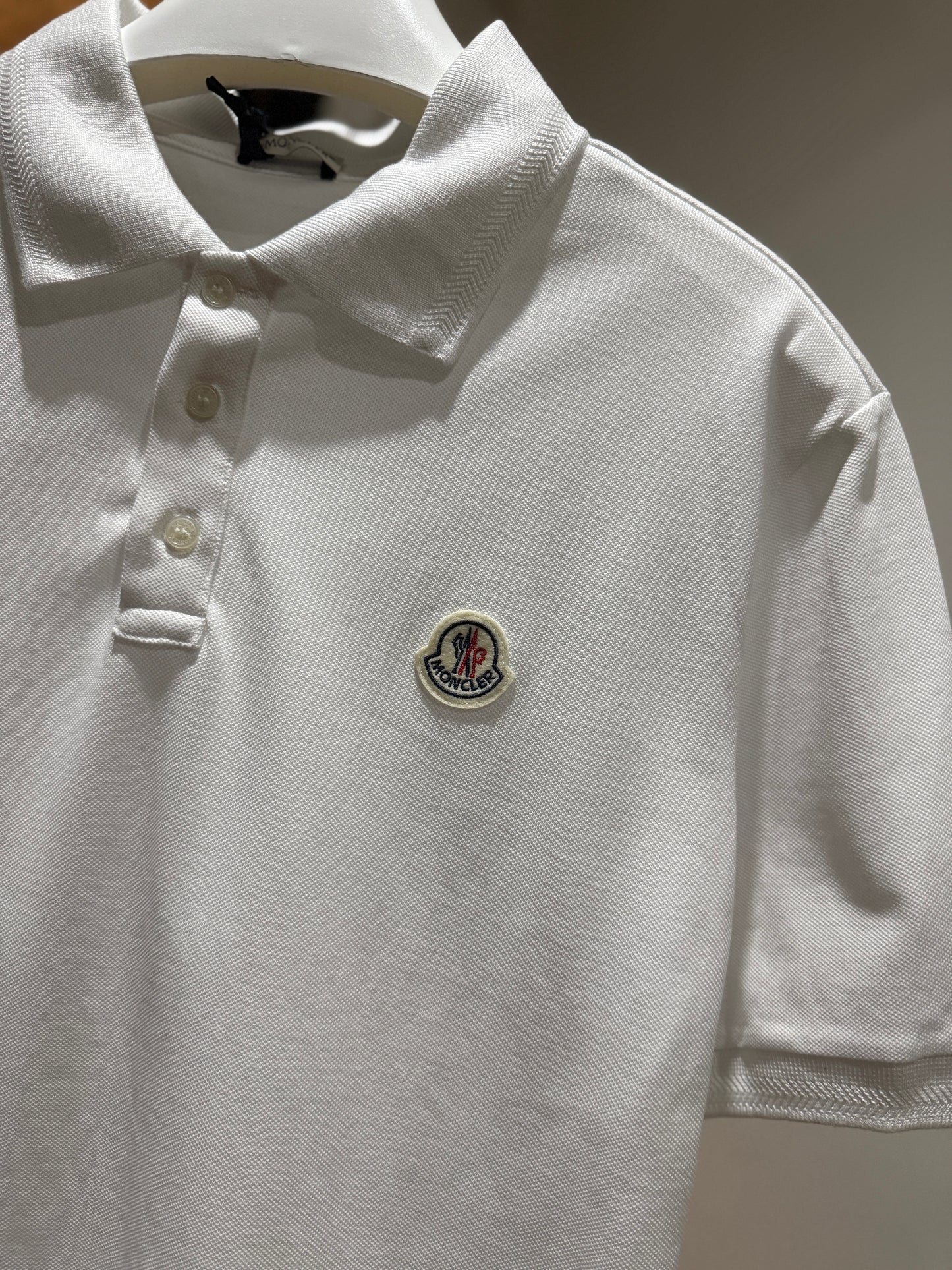 Moncler Cotton Piquet Polo Shirt (White)