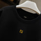 Fendi Mid Logo Cotton T-Shirt (Black/Embroidered)