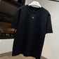 Fendi Mid Logo Cotton T-Shirt (Black/Embroidered)