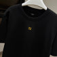 Fendi Mid Logo Cotton T-Shirt (Black/Embroidered)