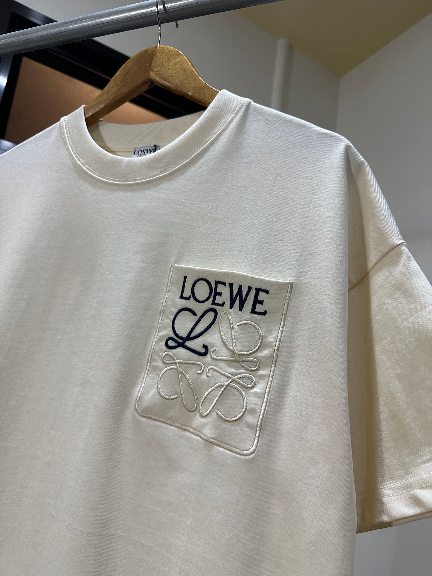 Loewe Pocket Anagram T-Shirt (Cream/Apricot)