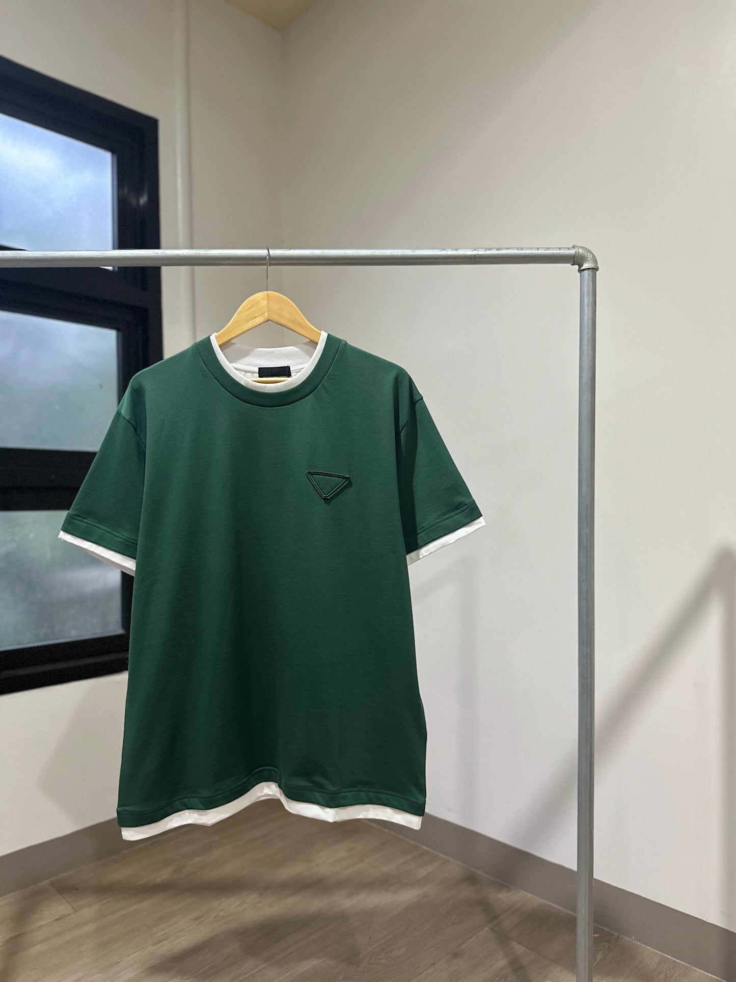 Prada Cotton T-Shirt (Green/Naked logo)