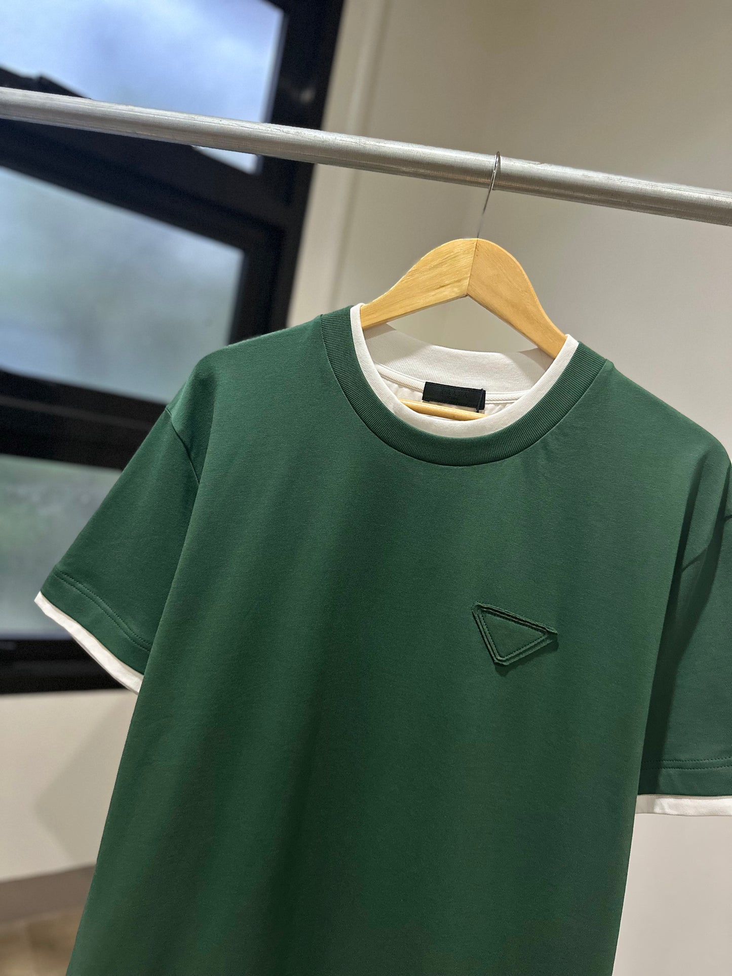 Prada Cotton T-Shirt (Green/Naked logo)