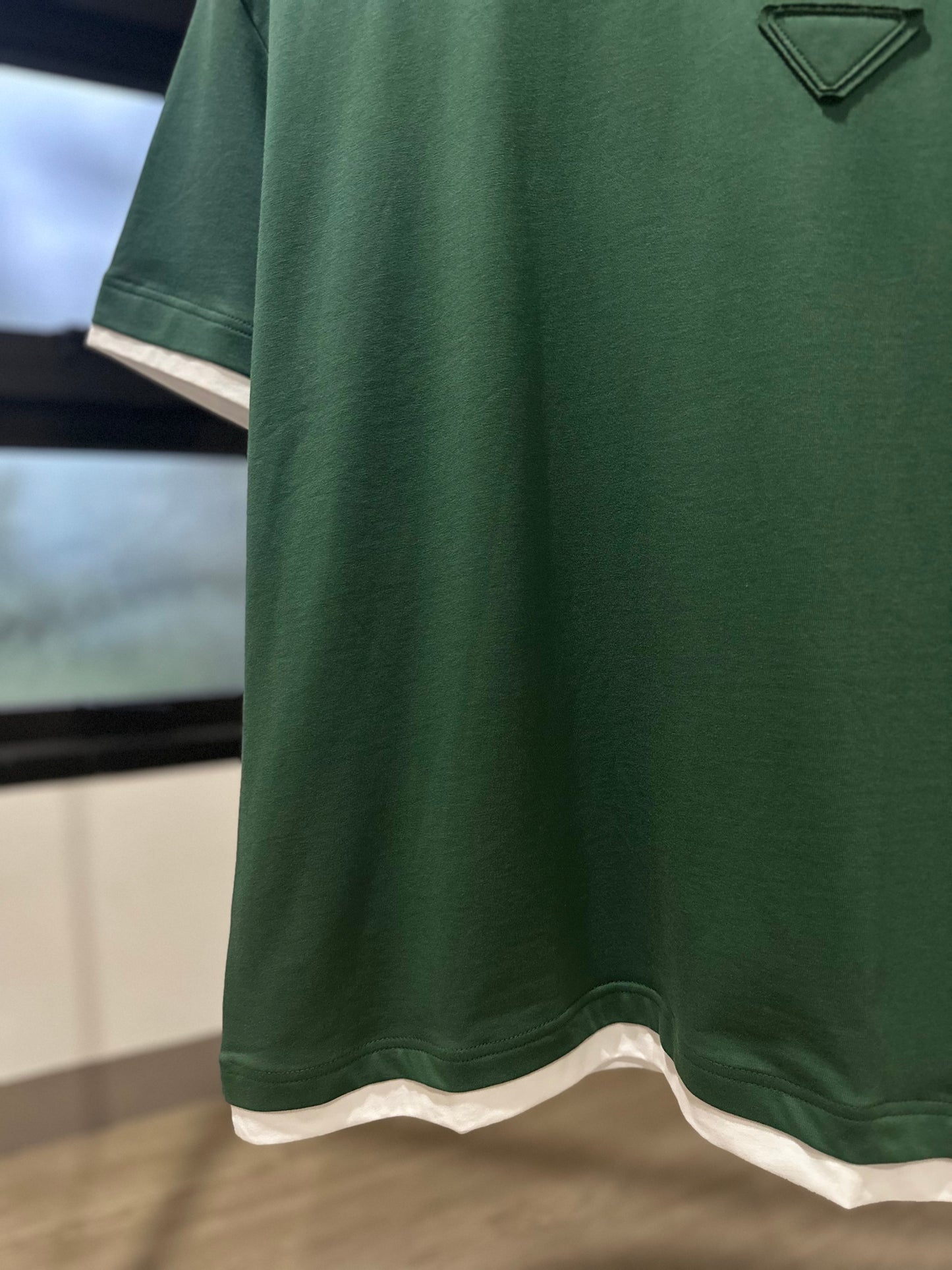 Prada Cotton T-Shirt (Green/Naked logo)