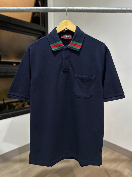 Gucci Pocket Web Collar Polo Shirt