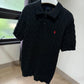 Ralph Lauren Cable Knit Polo Shirt (Black)