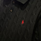 Ralph Lauren Cable Knit Polo Shirt (Black)