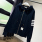Thom Browne 4 Bar Zip Up Hoodie