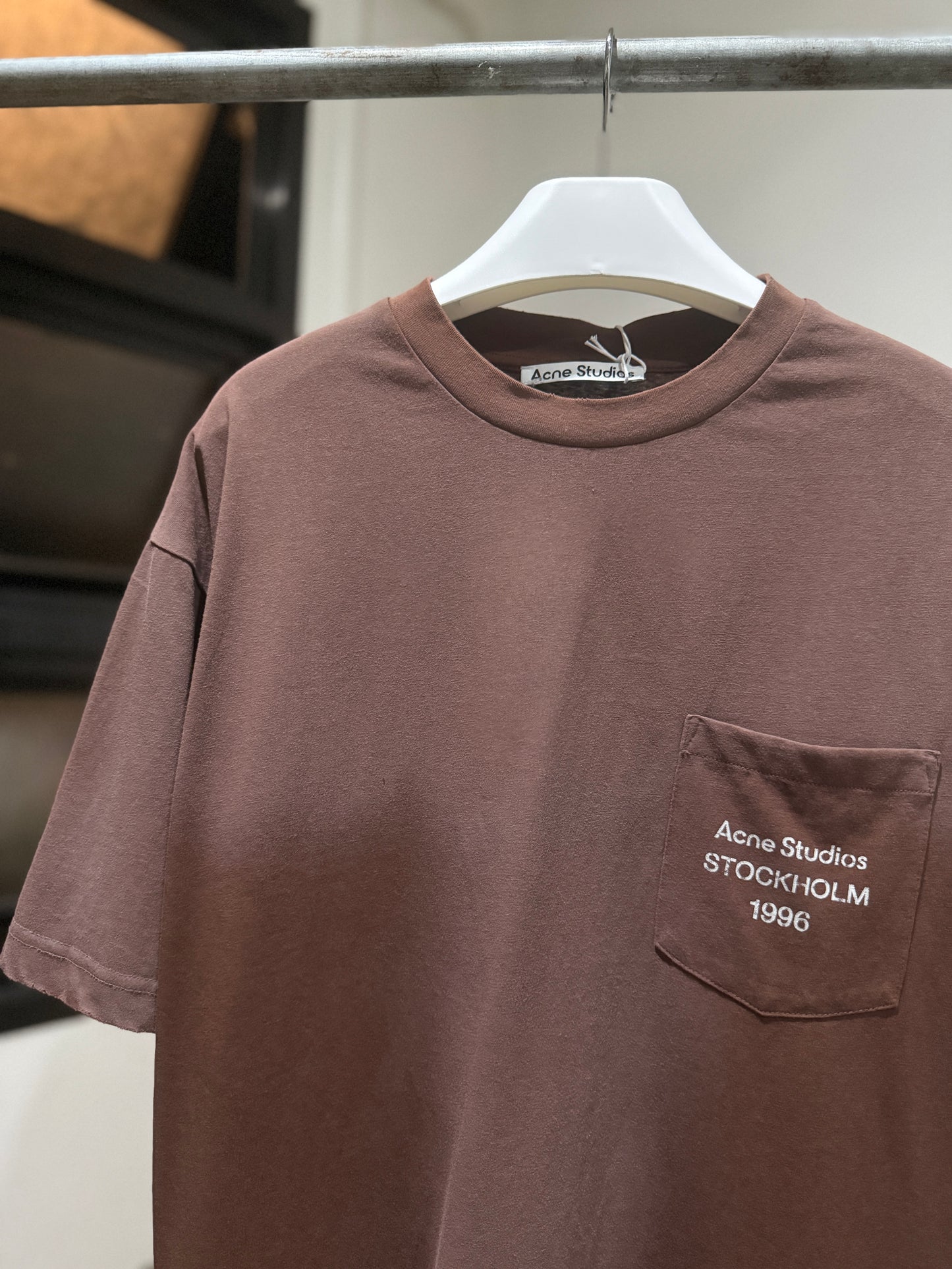 Acne Studios Pocket Logo T-Shirt (Faded Brown)