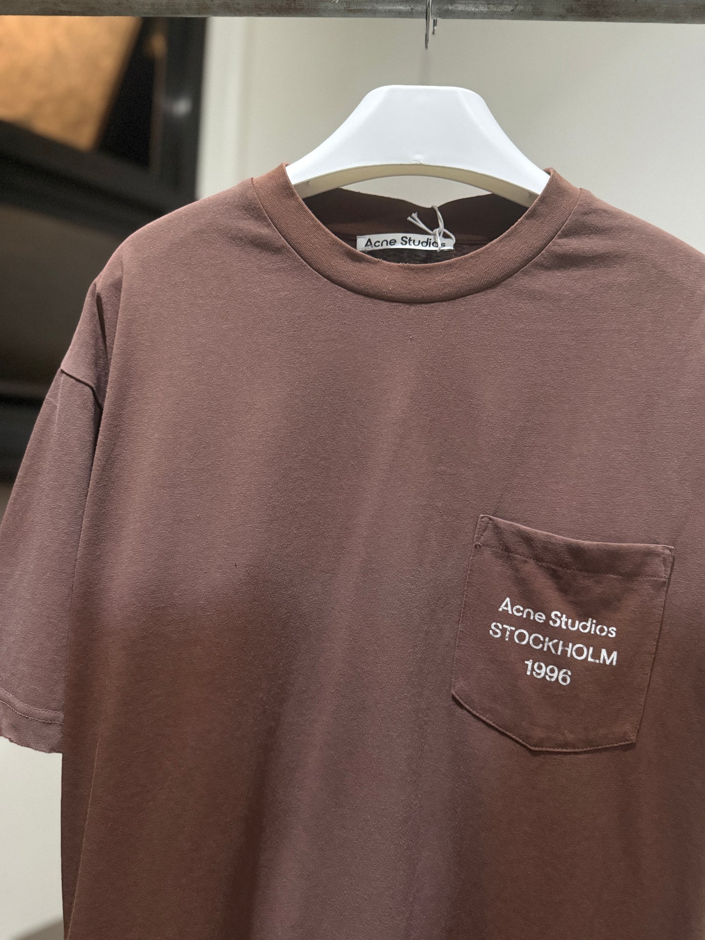 Acne Studios Pocket Logo T-Shirt (Faded Brown)