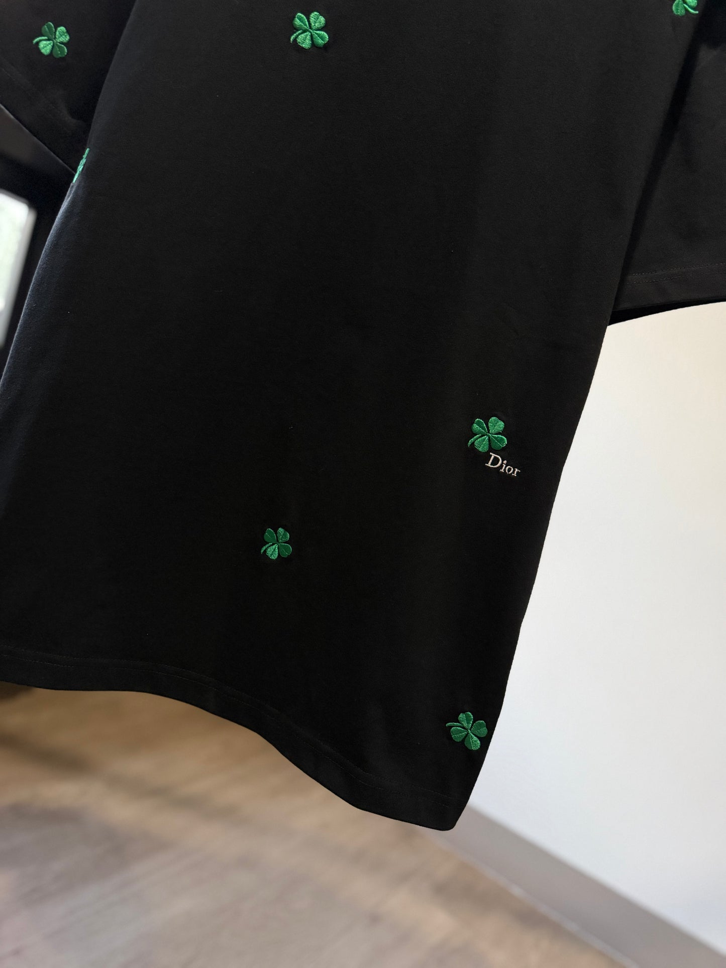 Dior Clover Embroidery T-Shirt (Black)