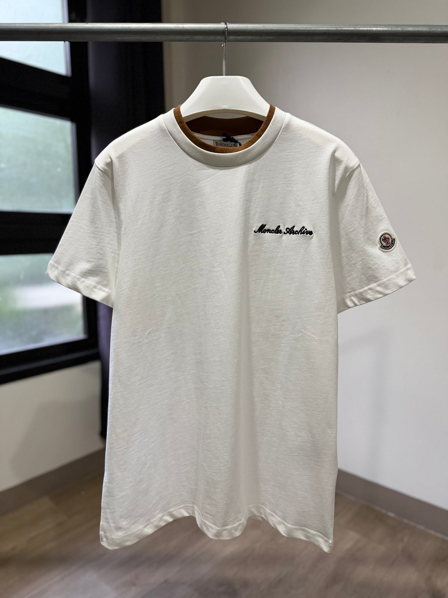 Moncler Archive Embroidered Logo T-Shirt (White)