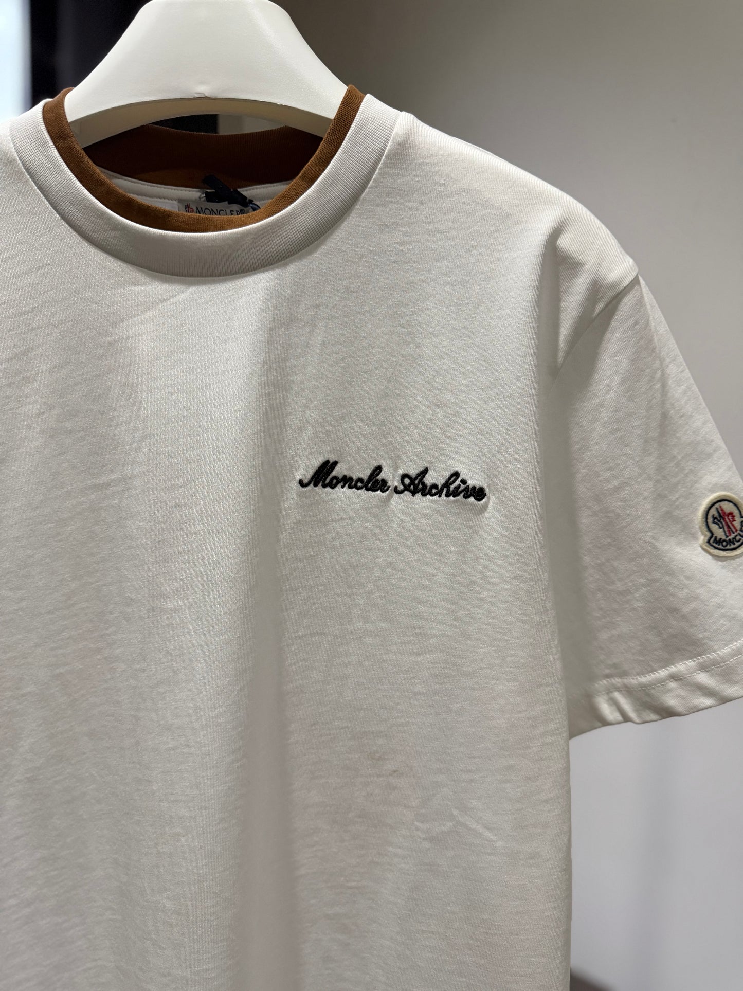 Moncler Archive Embroidered Logo T-Shirt (White)