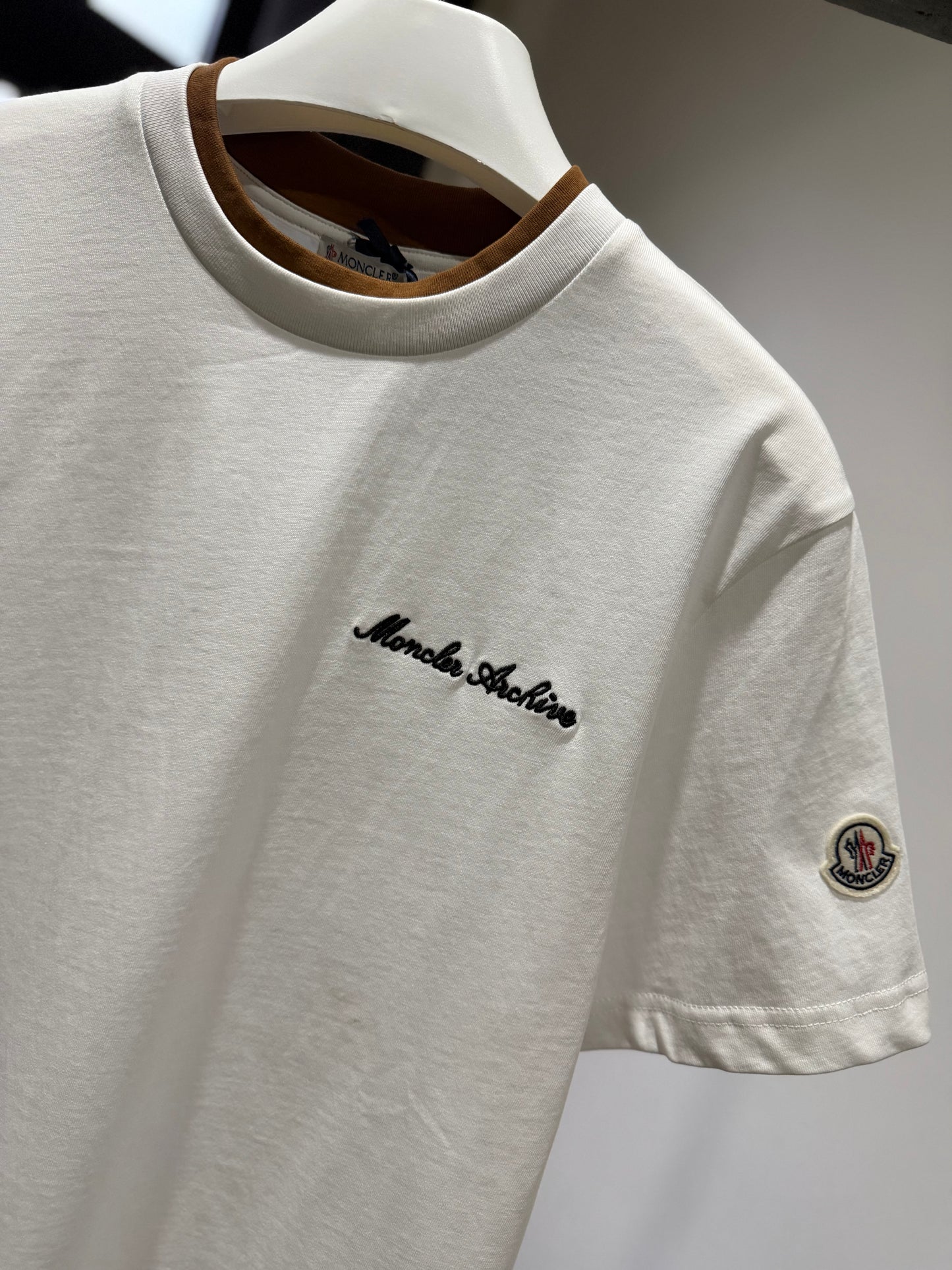 Moncler Archive Embroidered Logo T-Shirt (White)