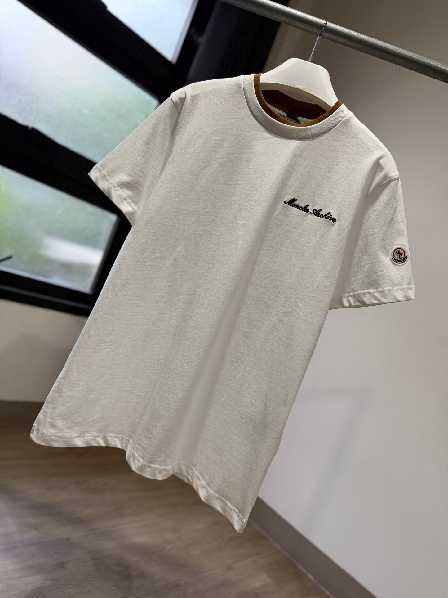 Moncler Archive Embroidered Logo T-Shirt (White)