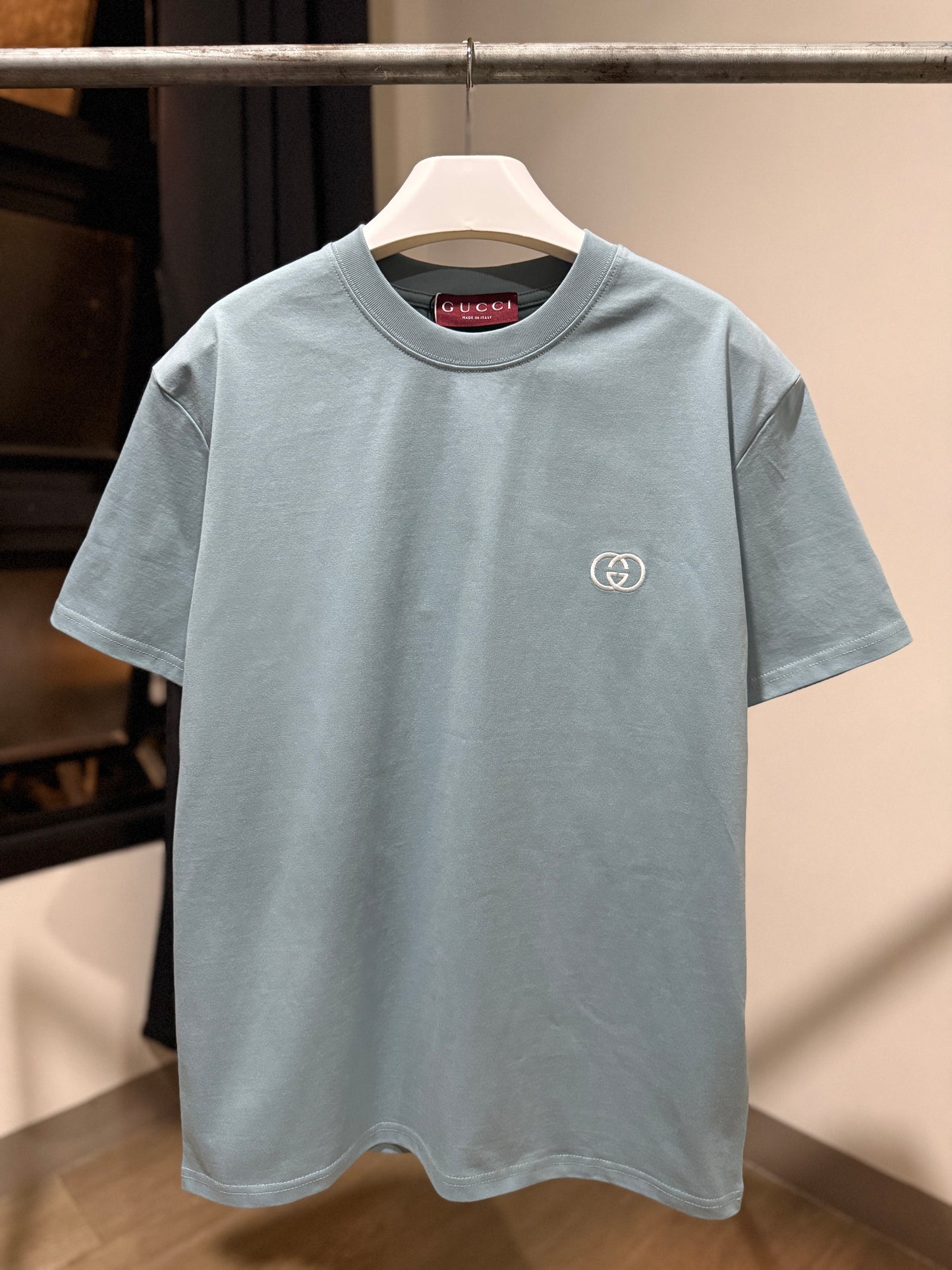 Gucci GG Embroidered Logo T-Shirt (Blue)