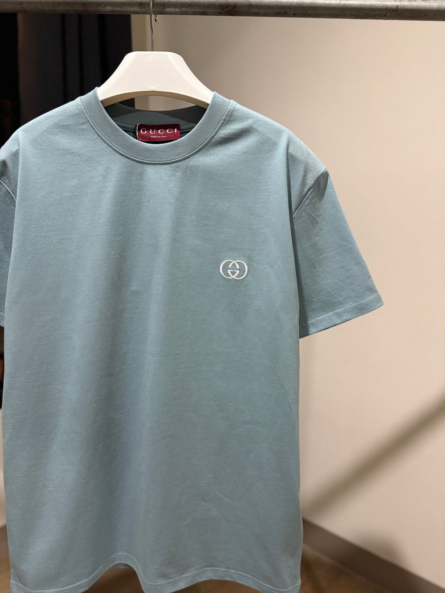 Gucci GG Embroidered Logo T-Shirt (Blue)
