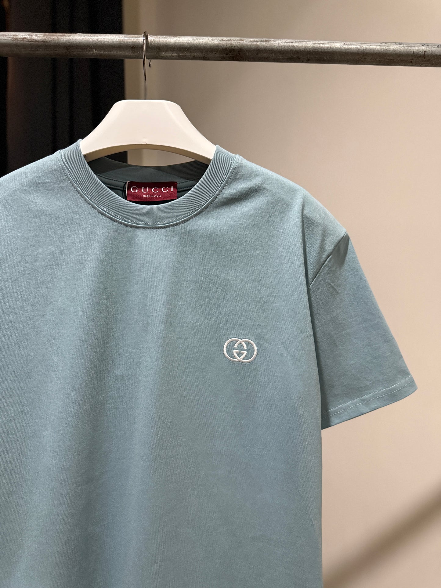 Gucci GG Embroidered Logo T-Shirt (Blue)