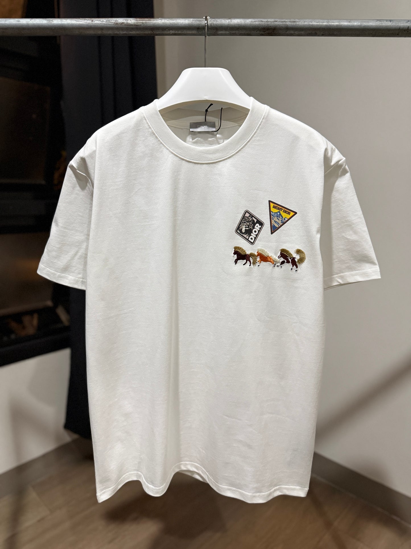 Dior Horse Embroidery T-Shirt (White)