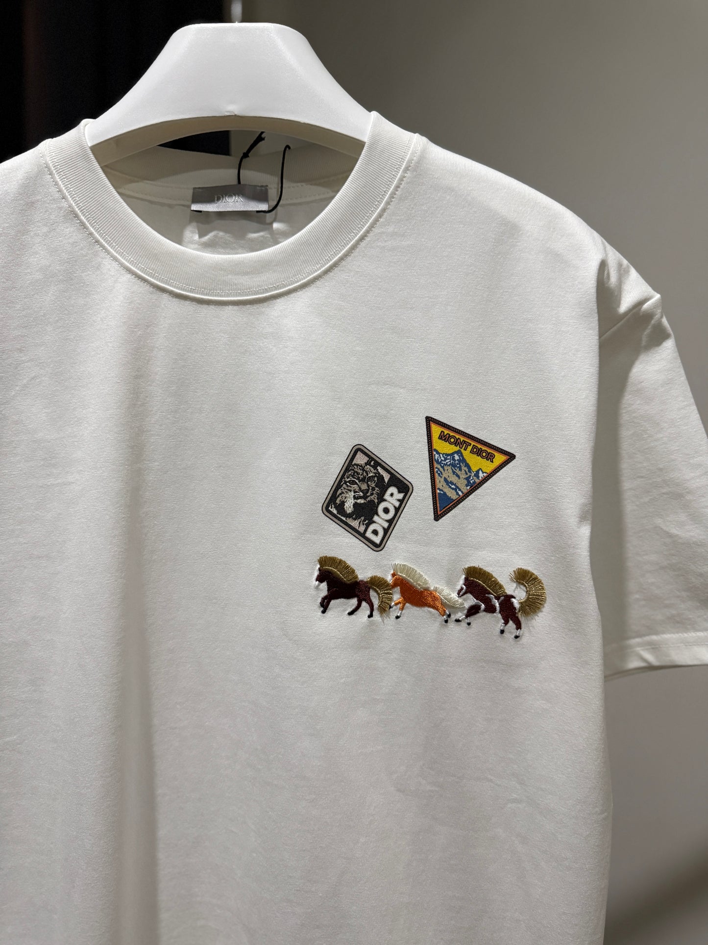 Dior Horse Embroidery T-Shirt (White)