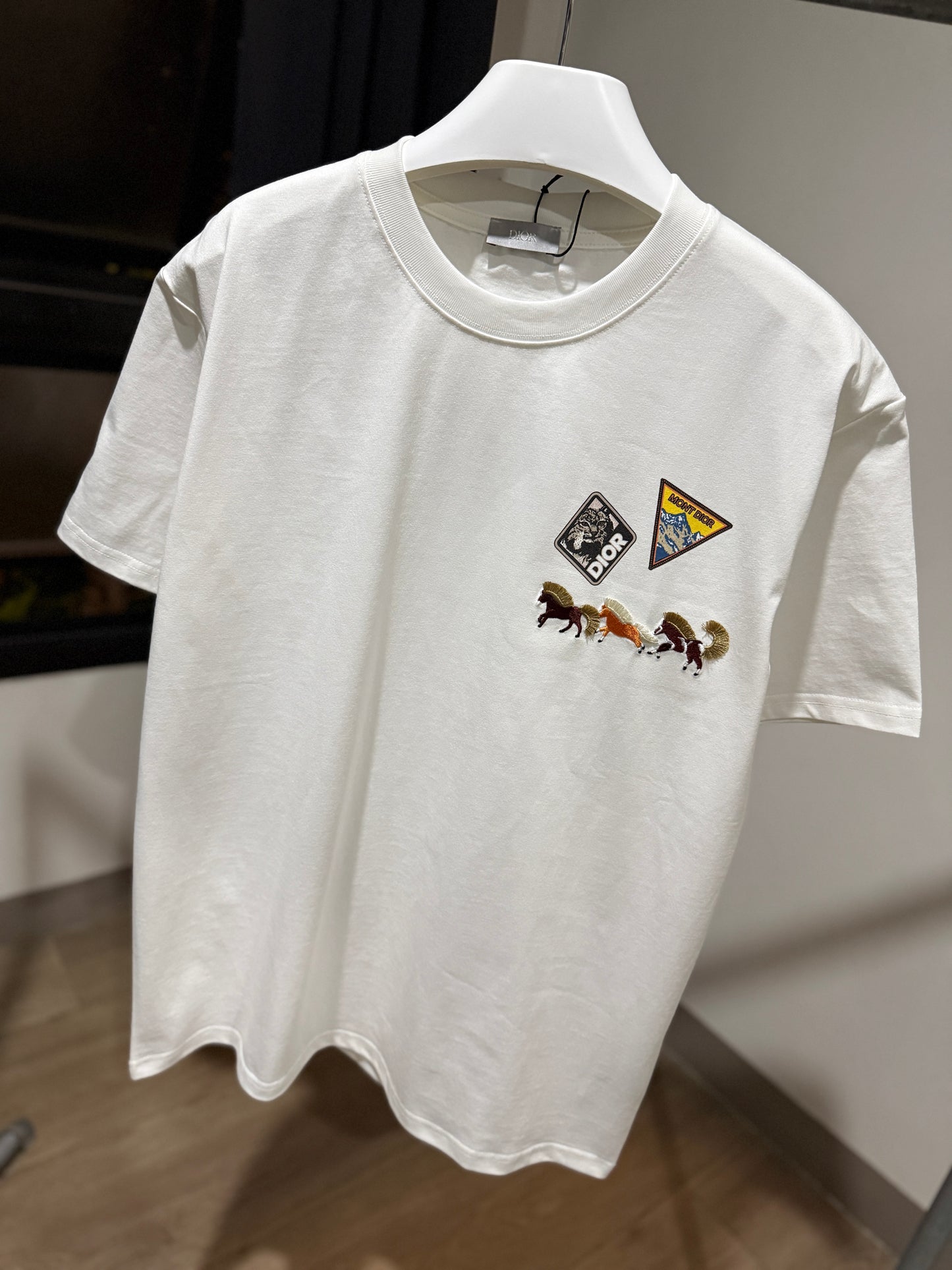 Dior Horse Embroidery T-Shirt (White)
