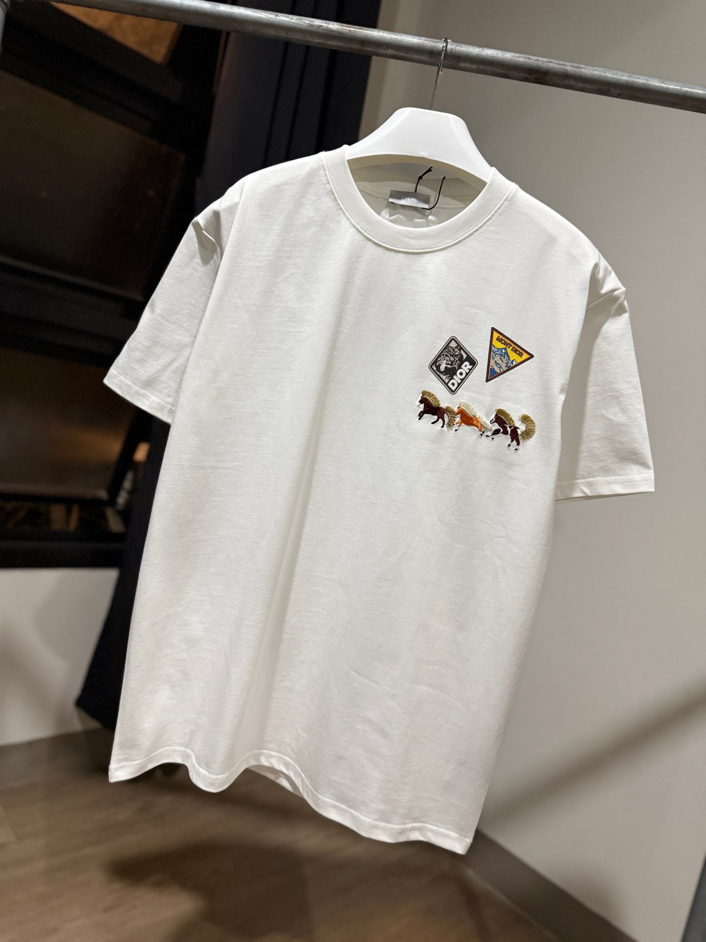 Dior Horse Embroidery T-Shirt (White)