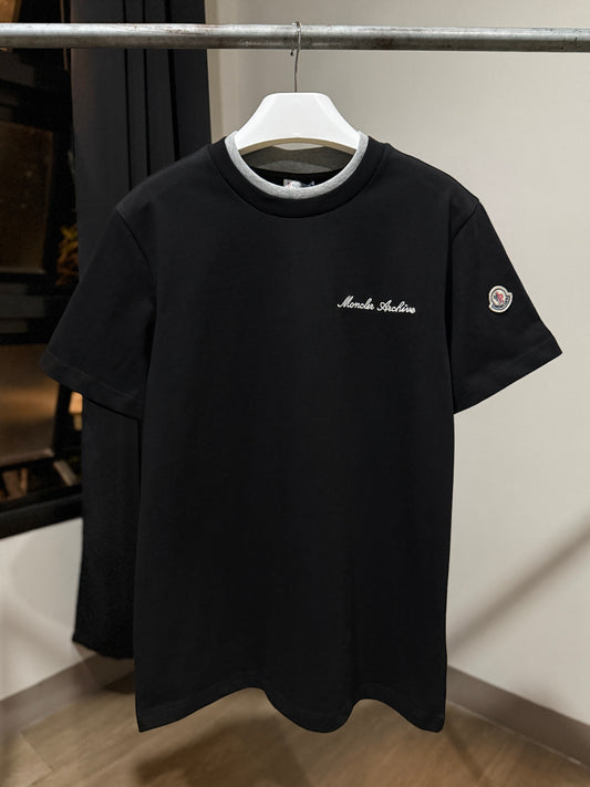 Moncler Archive Embroidered Logo T-Shirt (Black)