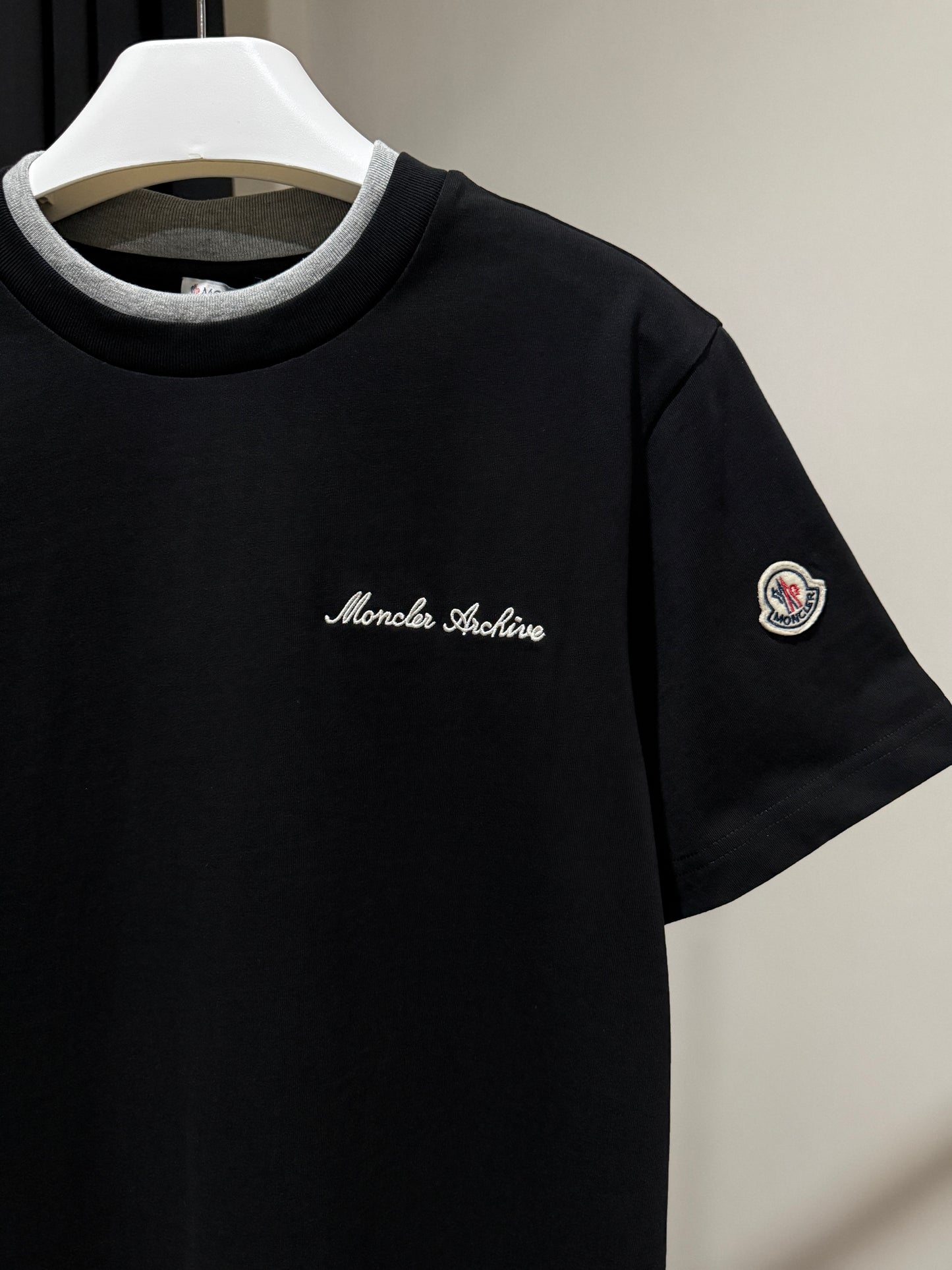 Moncler Archive Embroidered Logo T-Shirt (Black)