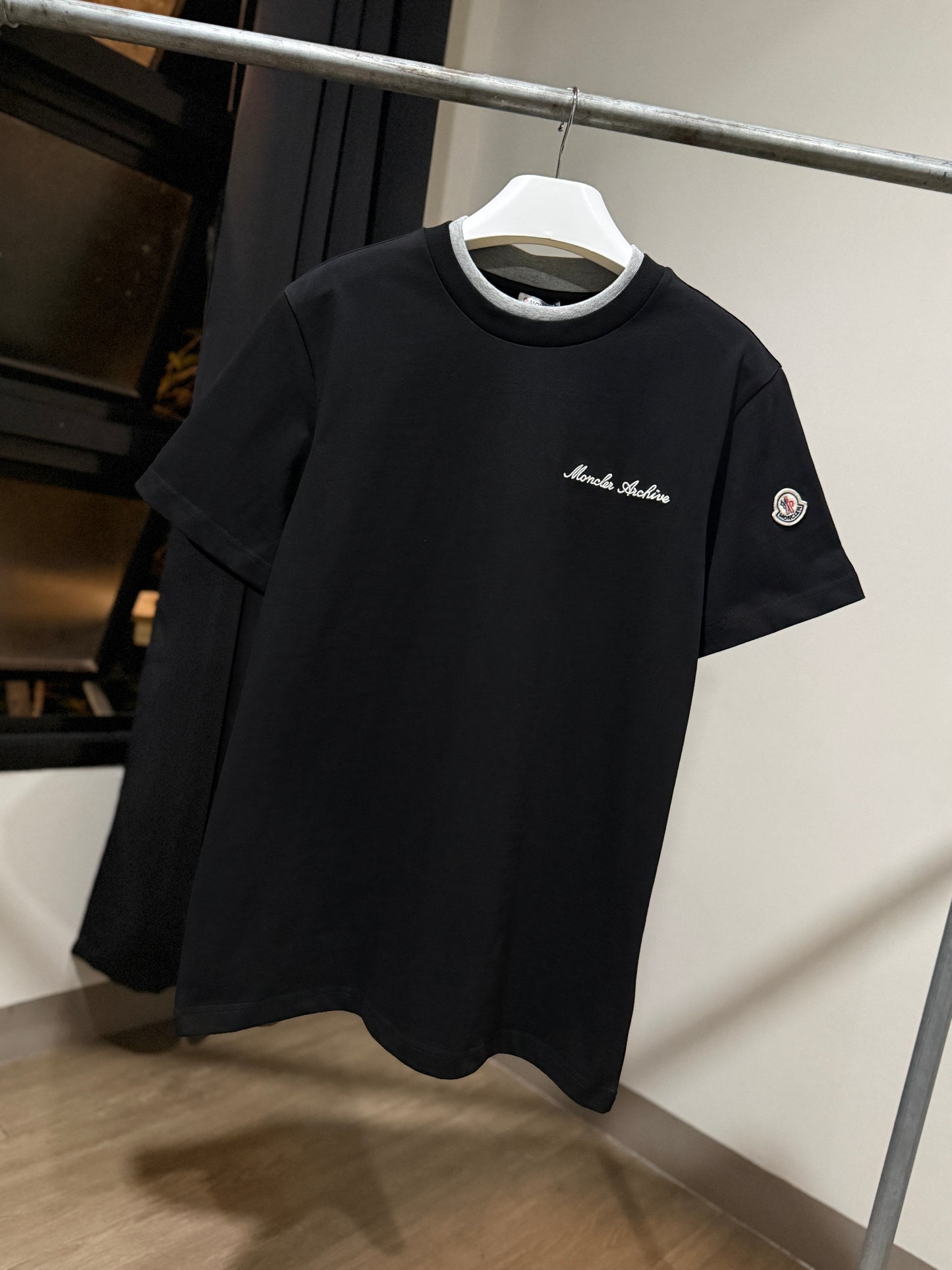 Moncler Archive Embroidered Logo T-Shirt (Black)