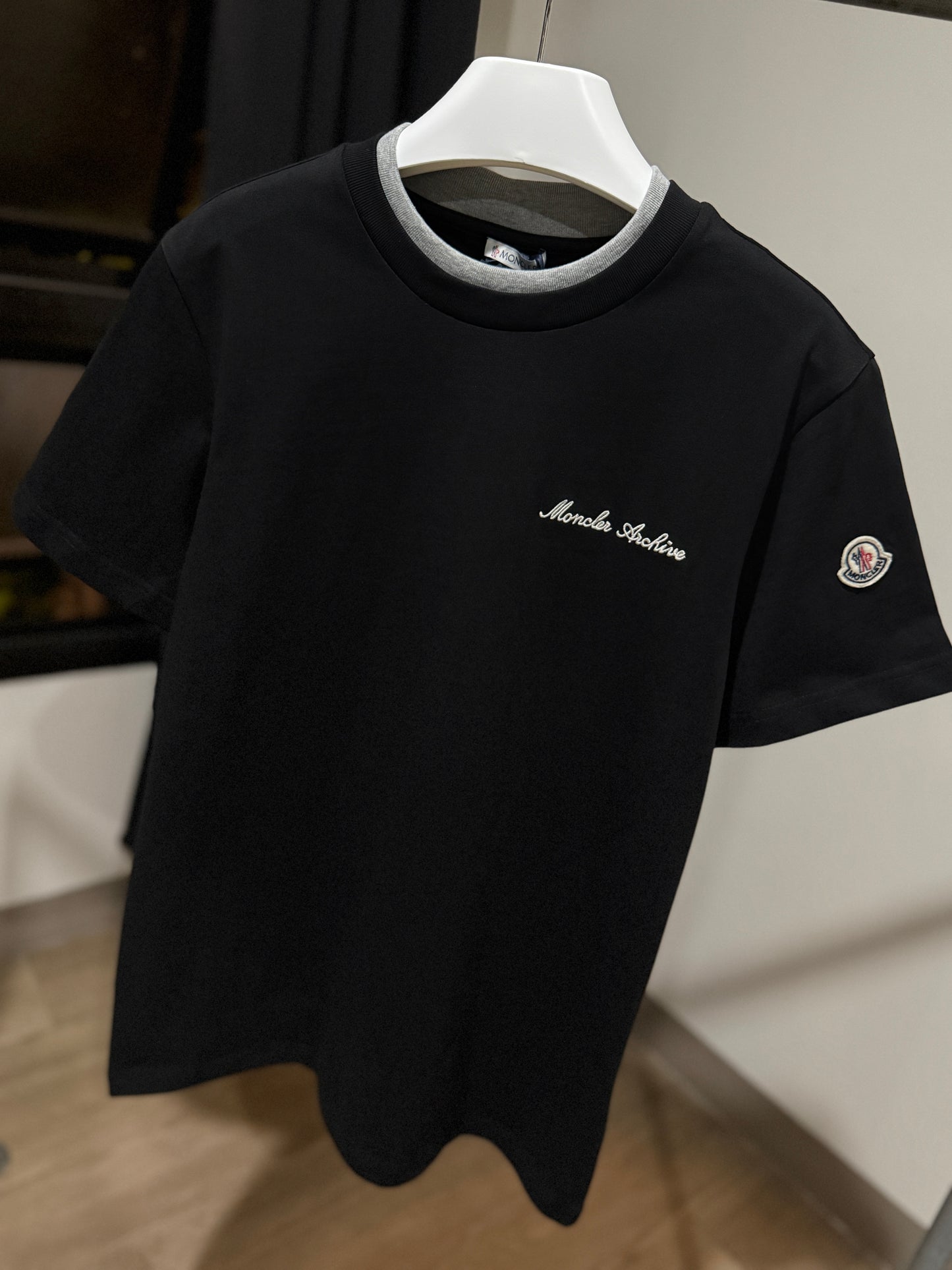 Moncler Archive Embroidered Logo T-Shirt (Black)
