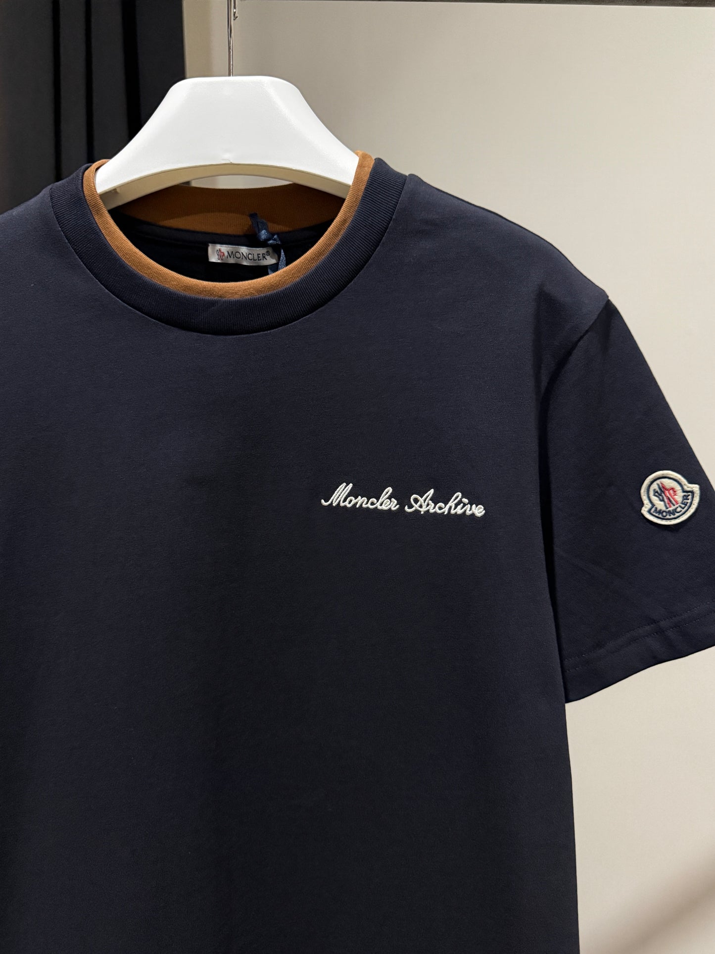 Moncler Archive Embroidered Logo T-Shirt (Navy)