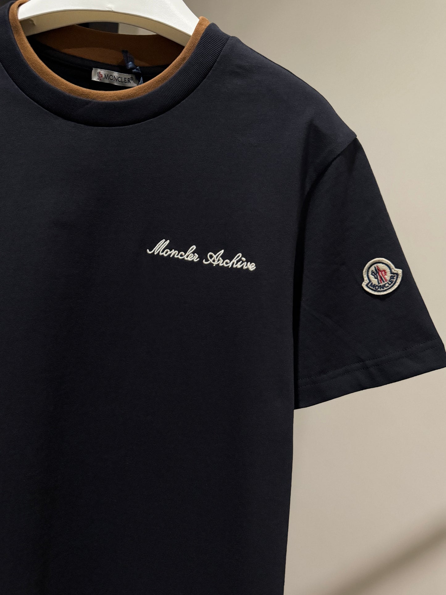 Moncler Archive Embroidered Logo T-Shirt (Navy)