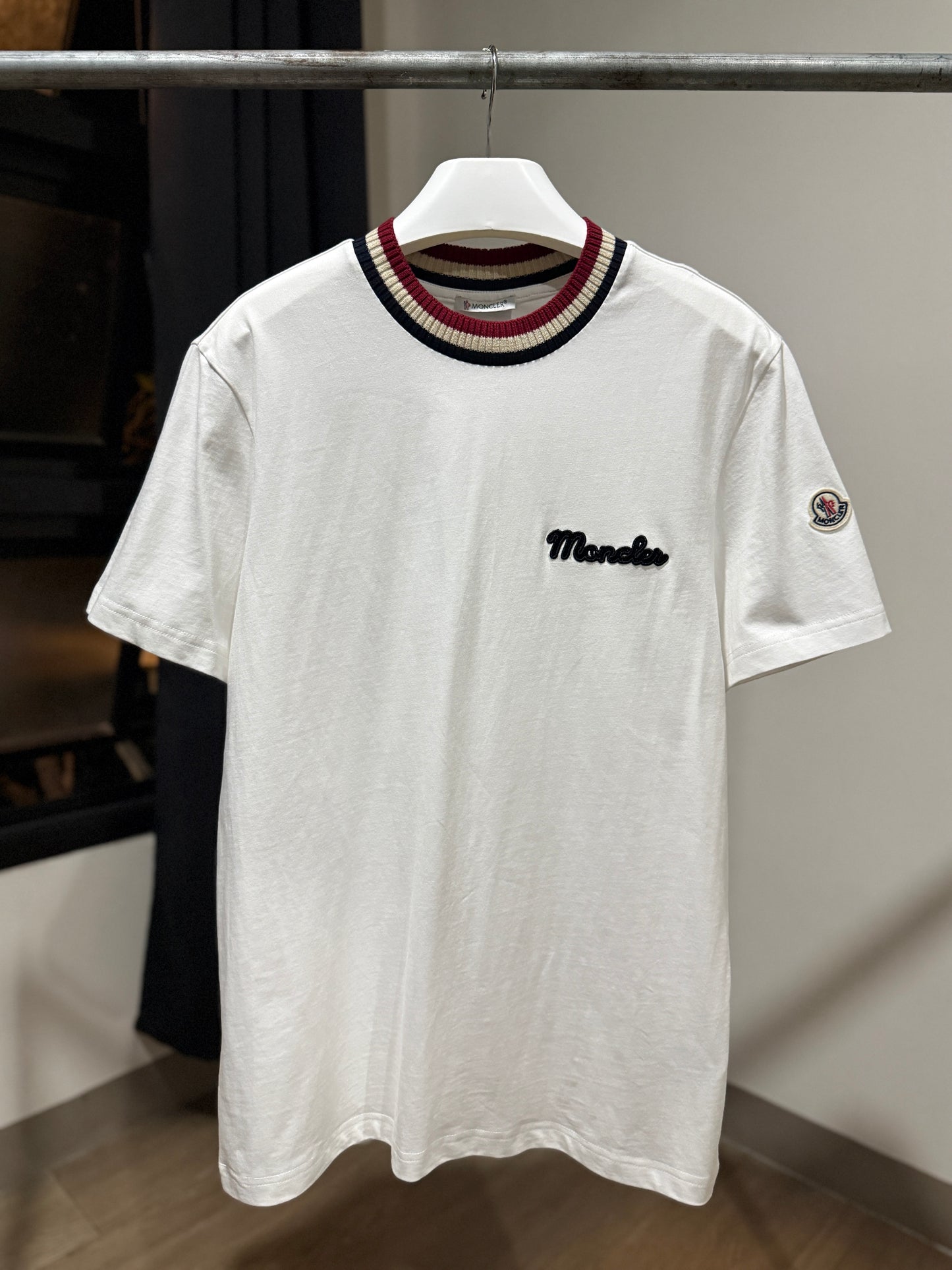 Moncler Embroidered Cotton T-Shirt (White)