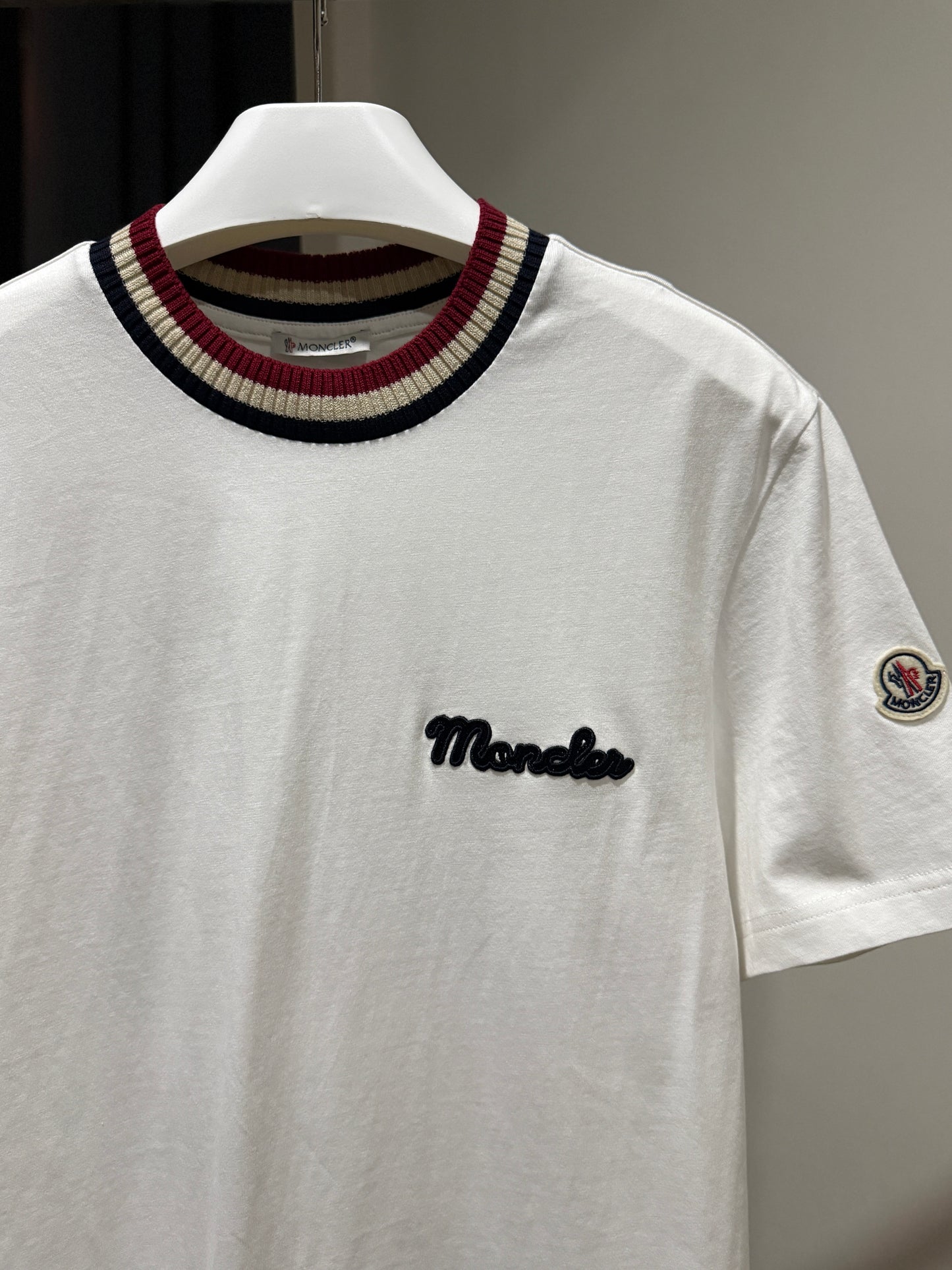 Moncler Embroidered Cotton T-Shirt (White)