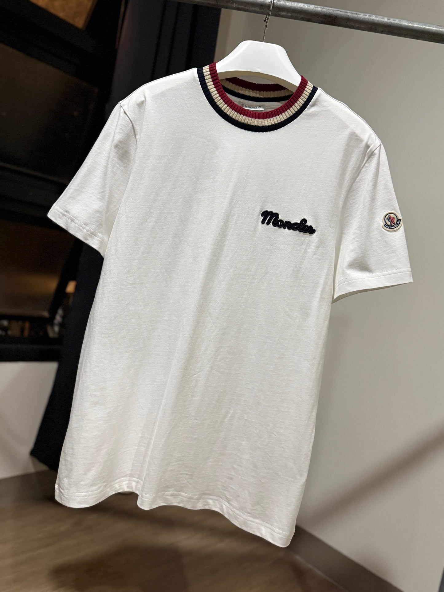 Moncler Embroidered Cotton T-Shirt (White)
