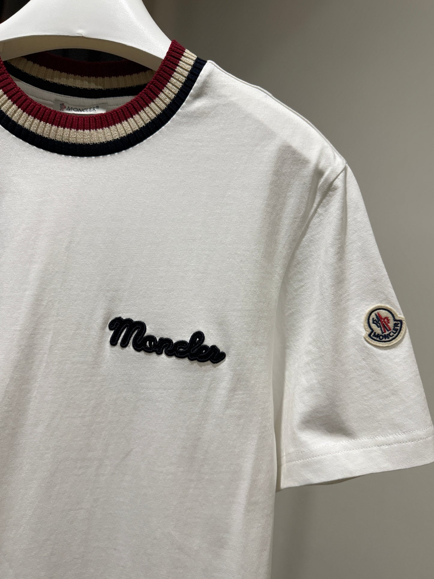 Moncler Embroidered Cotton T-Shirt (White)