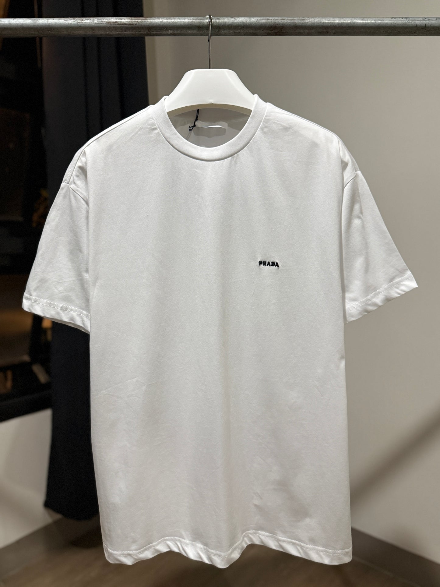 Prada Embroidered Logo T-Shirt (White)