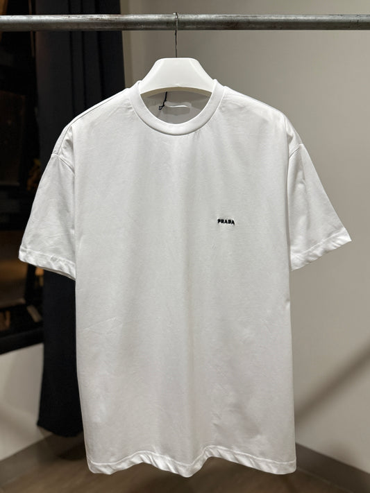 Prada Embroidered Logo T-Shirt (White)