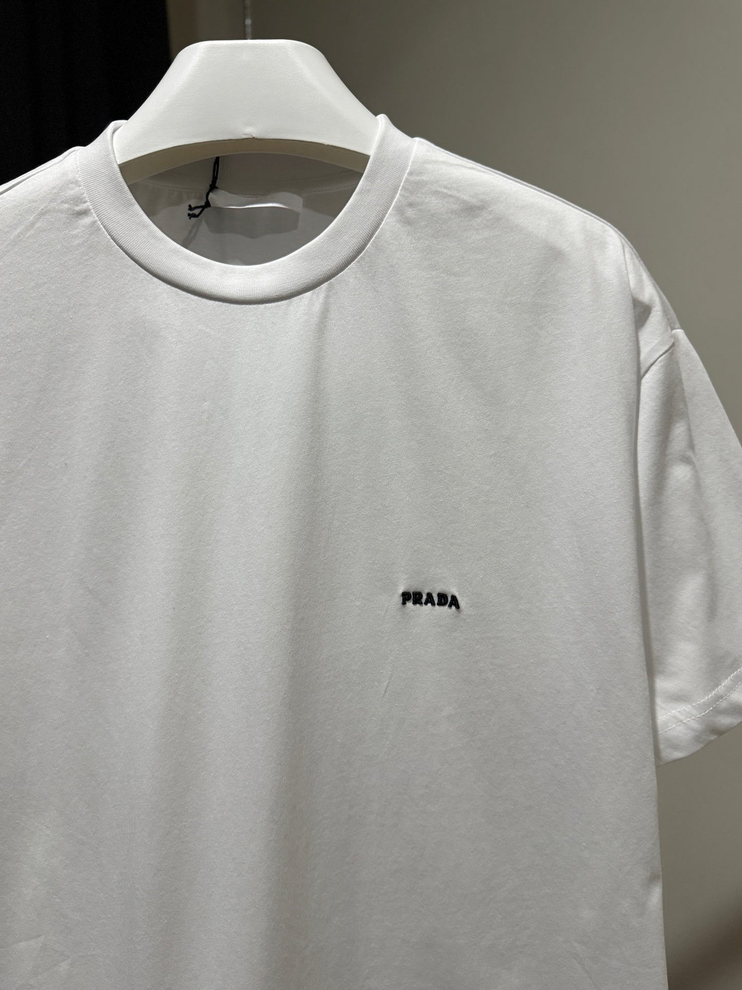 Prada Embroidered Logo T-Shirt (White)