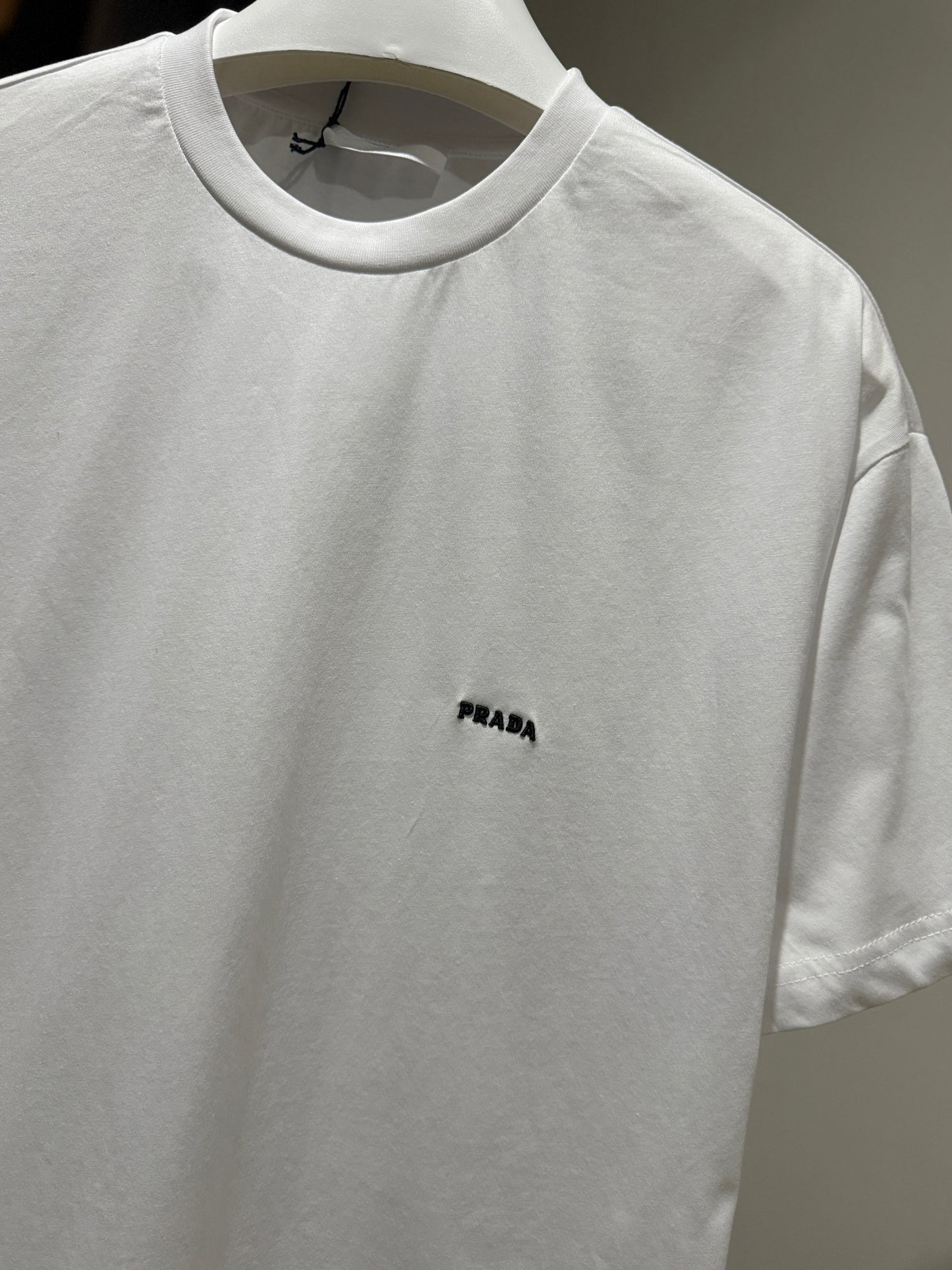 Prada Embroidered Logo T-Shirt (White)