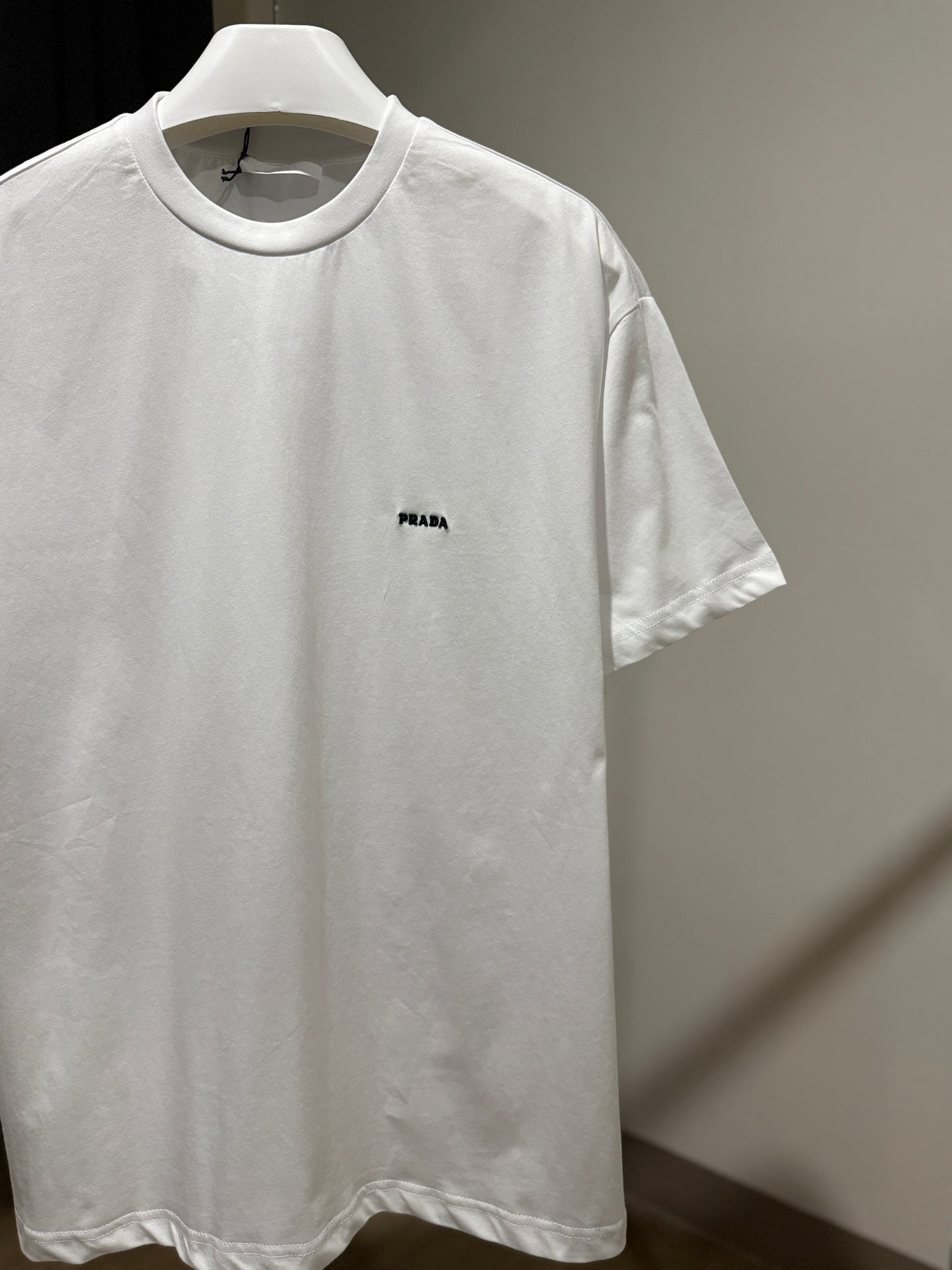 Prada Embroidered Logo T-Shirt (White)