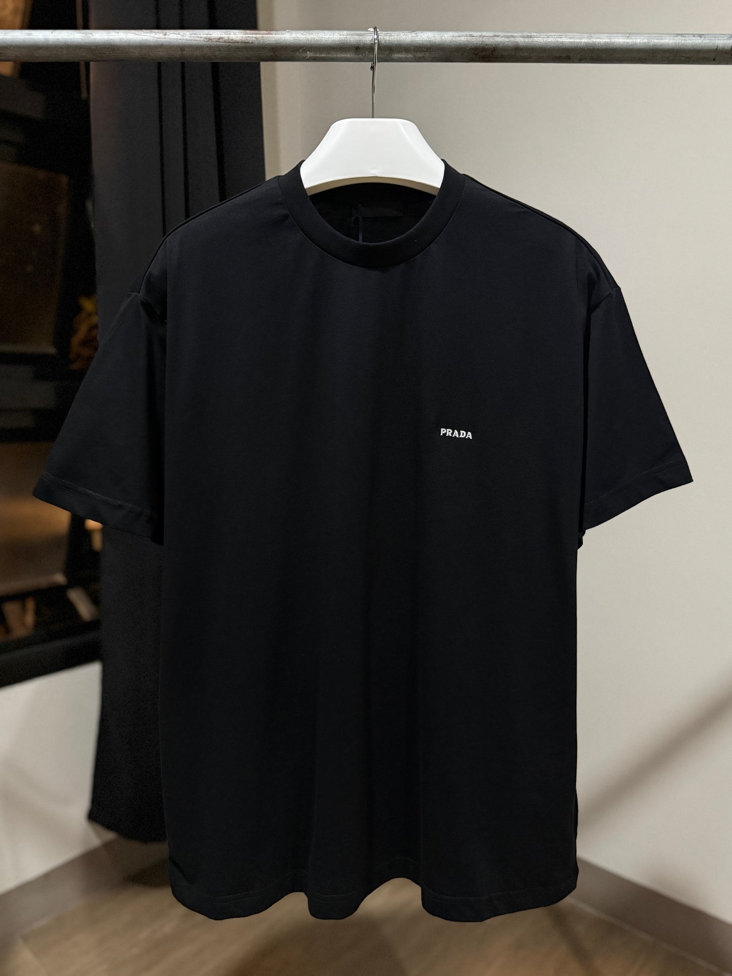 Prada Embroidered Logo T-Shirt (Black)