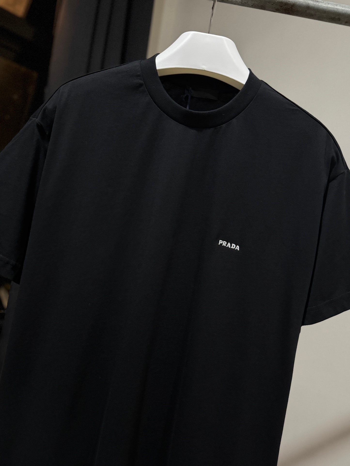 Prada Embroidered Logo T-Shirt (Black)
