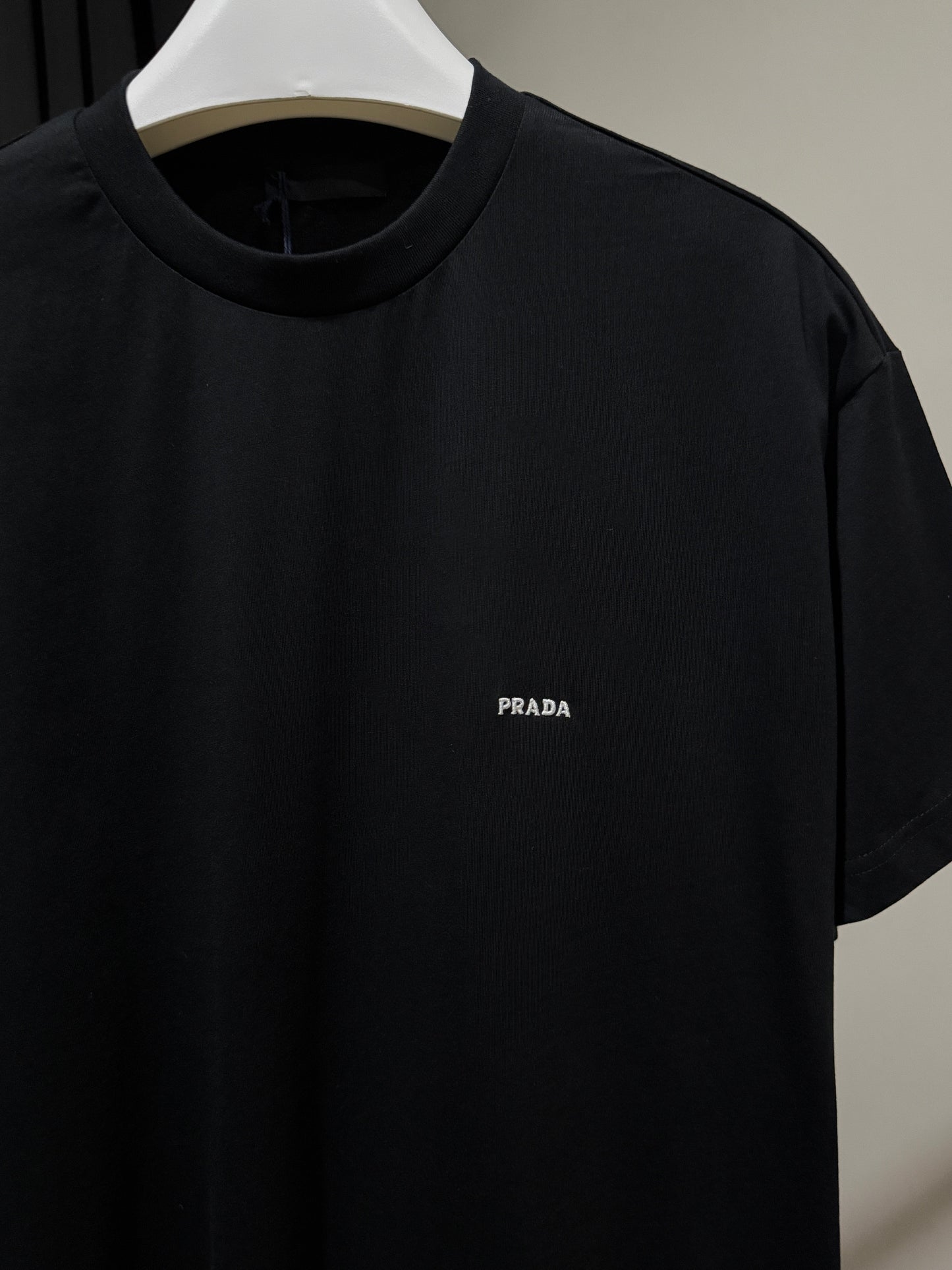 Prada Embroidered Logo T-Shirt (Black)