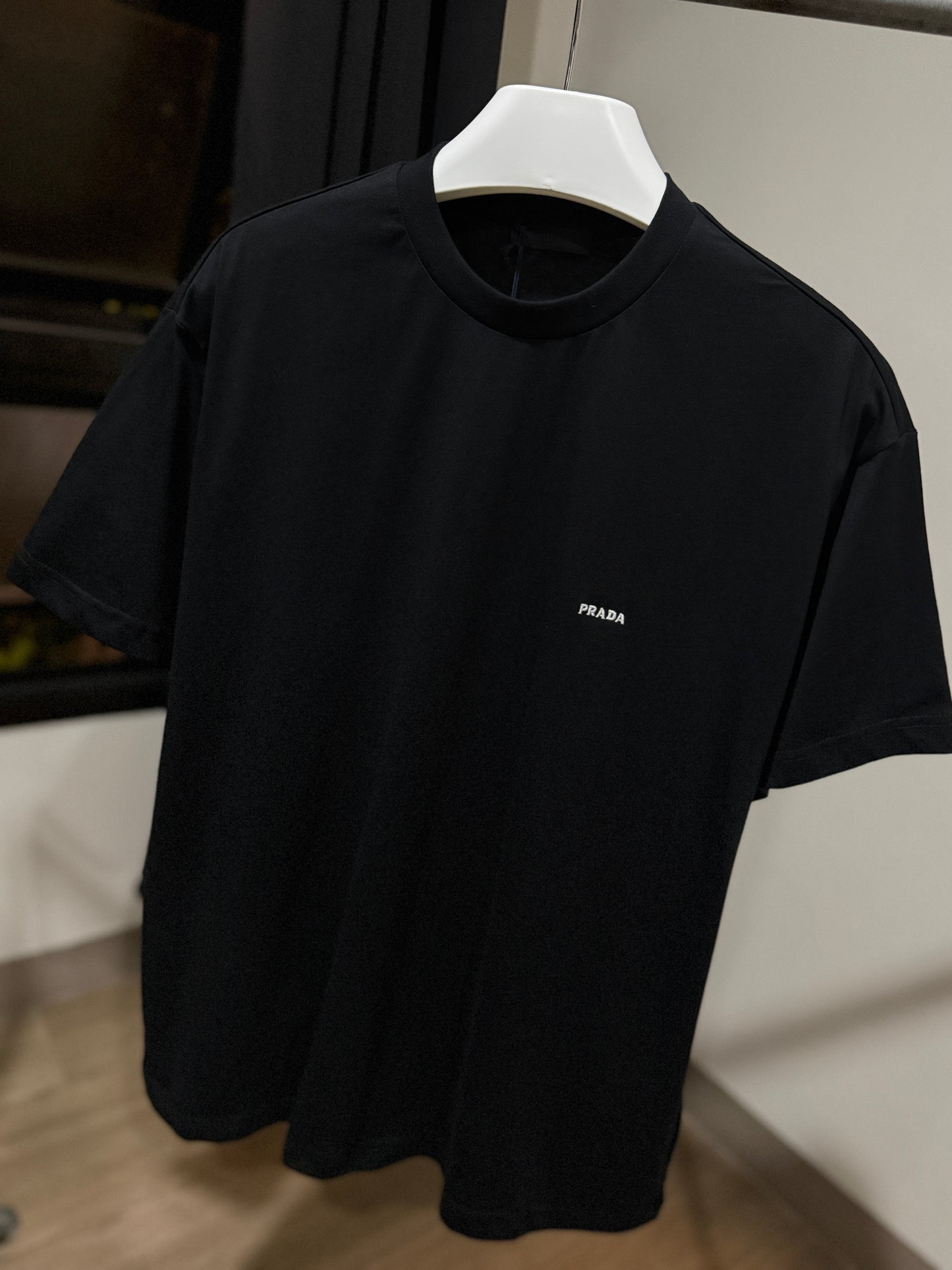 Prada Embroidered Logo T-Shirt (Black)
