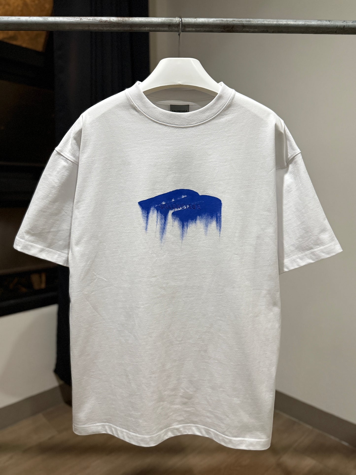 Balenciaga Wet Brushed T-Shirt (White/Oversized)