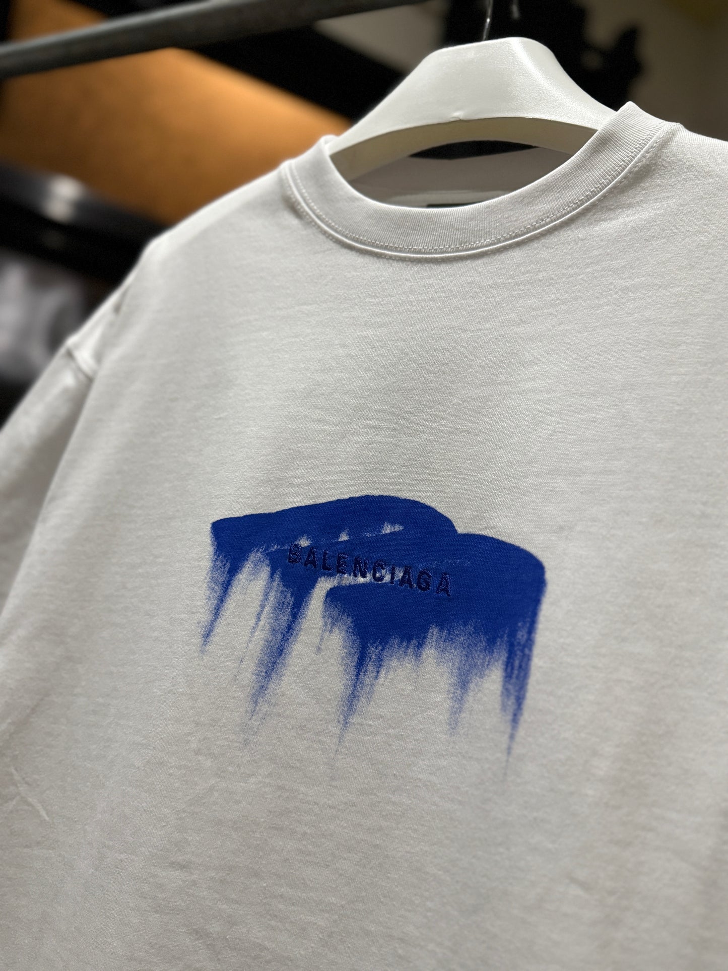 Balenciaga Wet Brushed T-Shirt (White/Oversized)